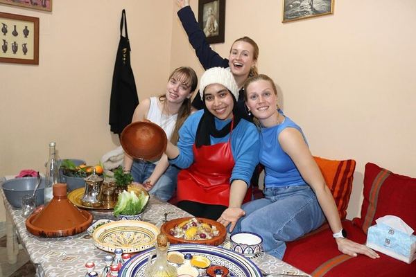 Seven at the Table in a Marrakech Family House