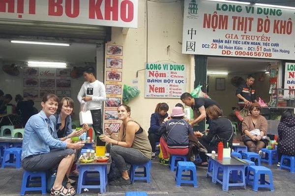Hanoi Street Food with Sidewalk Green Tea and a Vegan Option