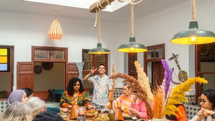 A Communal Table at ArtEscape, North of the Medina