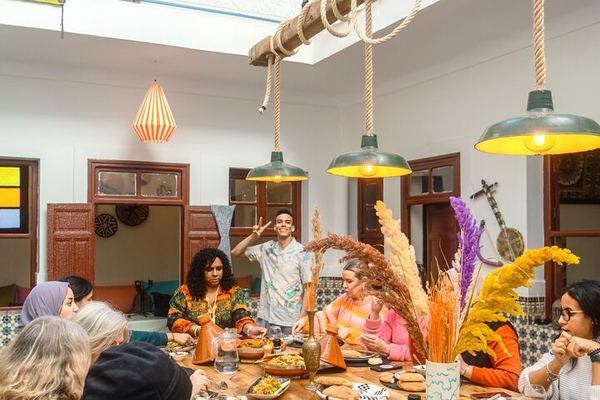 A Communal Table at ArtEscape, North of the Medina